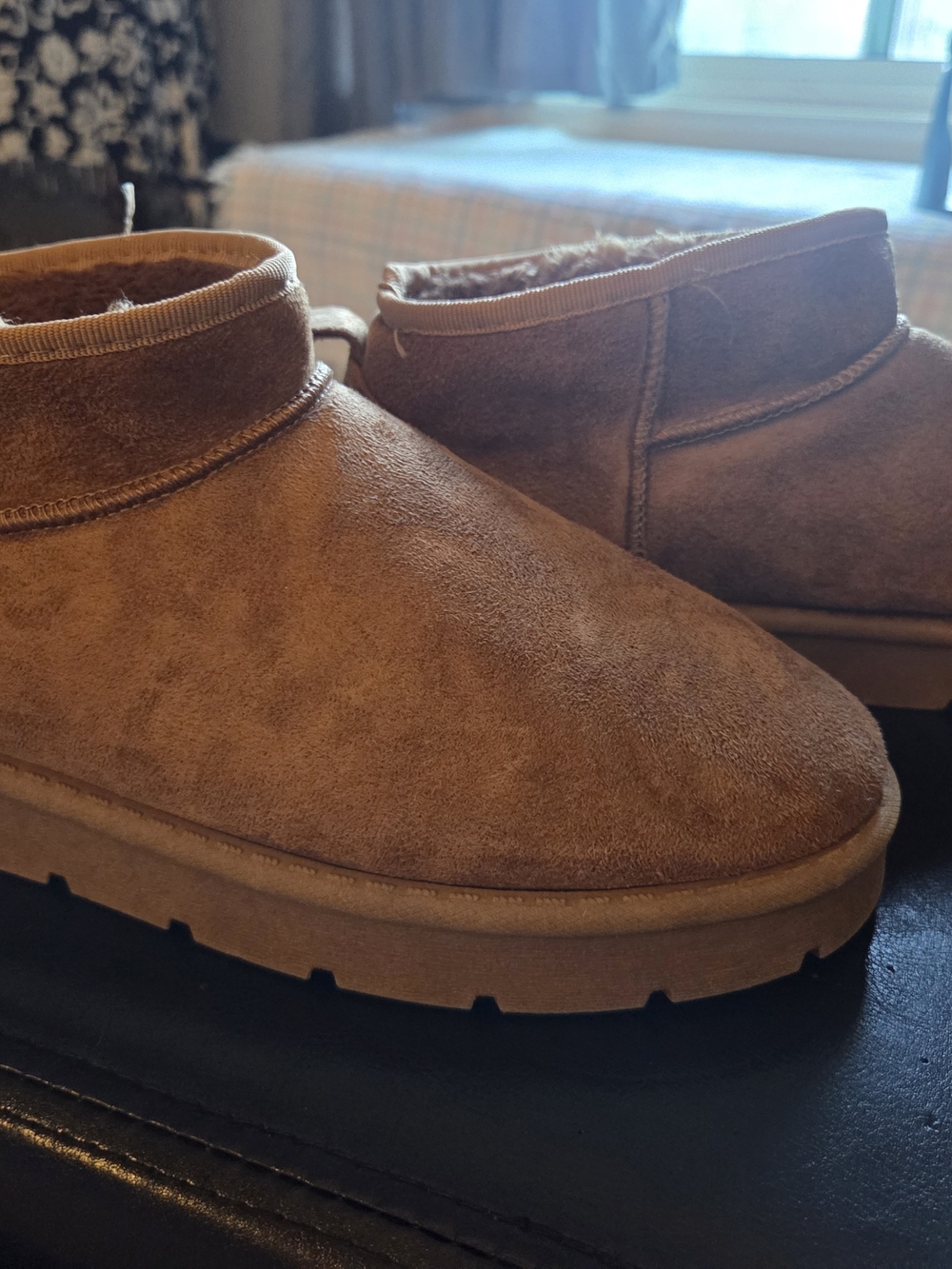 Streetwear Society Women's Suede Ankle Booties - Chestnut Brown Sz 9